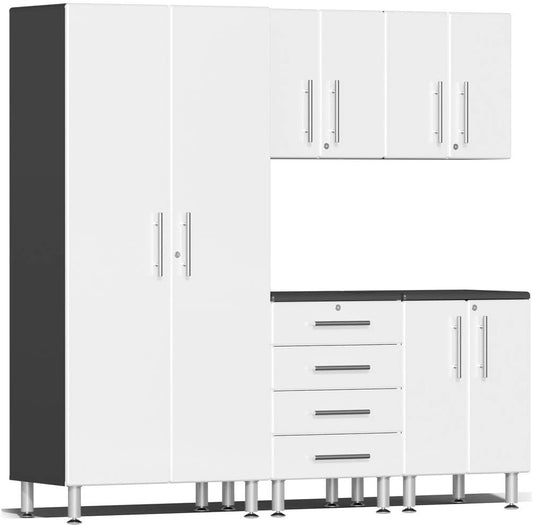 Ulti-MATE UG22050W 5-Piece Garage Cabinet Kit in Starfire White Metallic
