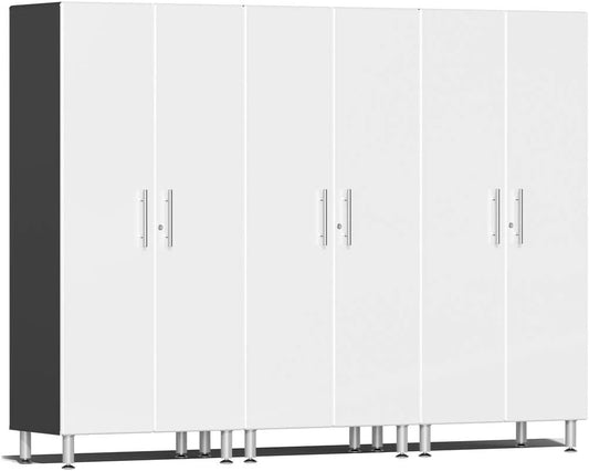 Ulti-MATE UG22630W 3-Piece Tall Garage Cabinet Kit in Starfire White Metallic