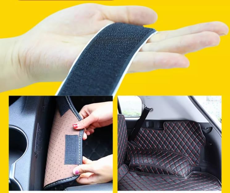 Customized Personalized Car Mats - All Weather Men's and Women's Floor mats Suitable for 99% of vehiclesPads Protection Non-Slip Leather Floor Liners (Black Rice Stripe)