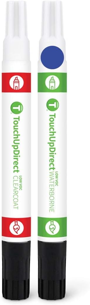 TouchUpDirect 8X2 Blue Eclipse Metallic Compatible with Toyota Exact Match Touch Up Paint Combo - Essential Kit