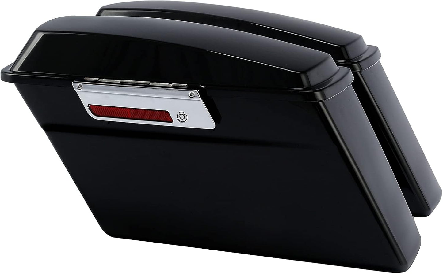 XFMT Vivid Black Hard Saddlebags Saddle Bags Trunk W/Chrome Conversion Brackets For Harley Softail Heritage Classic Deluxe 1984-2017