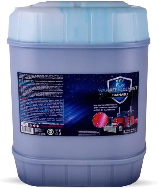 Image Wash Products Wax Replacement (Foamable) - Protectant for Any Size Vehicle. Foam On/Rinse Off (5 Gallon)