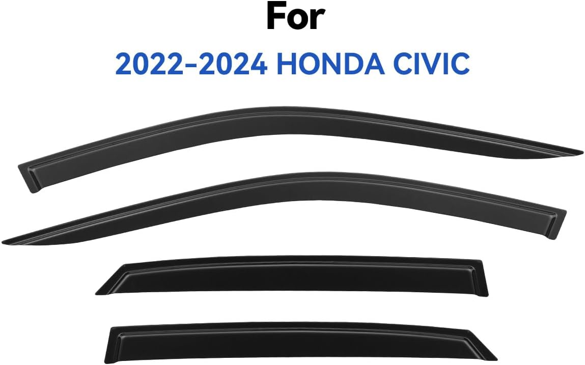 Window Visors Rain Guards for 2022 2023 2024 2025 Honda Civic, Out-Channel Window Vent Wind Deflectors Visors Shades for 22 23 24 25 Civic, for Sedan ONLY
