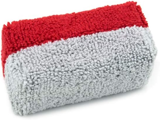 Autofiber Mini [Saver Applicator Terry] Ceramic Coating Applicator Sponge | 12 Pack | with Plastic Barrier to Reduce Product Waste. (Red/Gray)