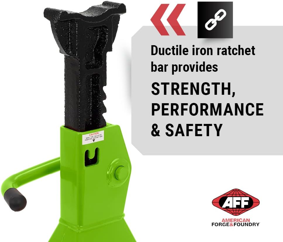 AFF Viking 4 Ton Jack Stand Set - Heavy Duty Ratchet Style Jack Stands - Pair