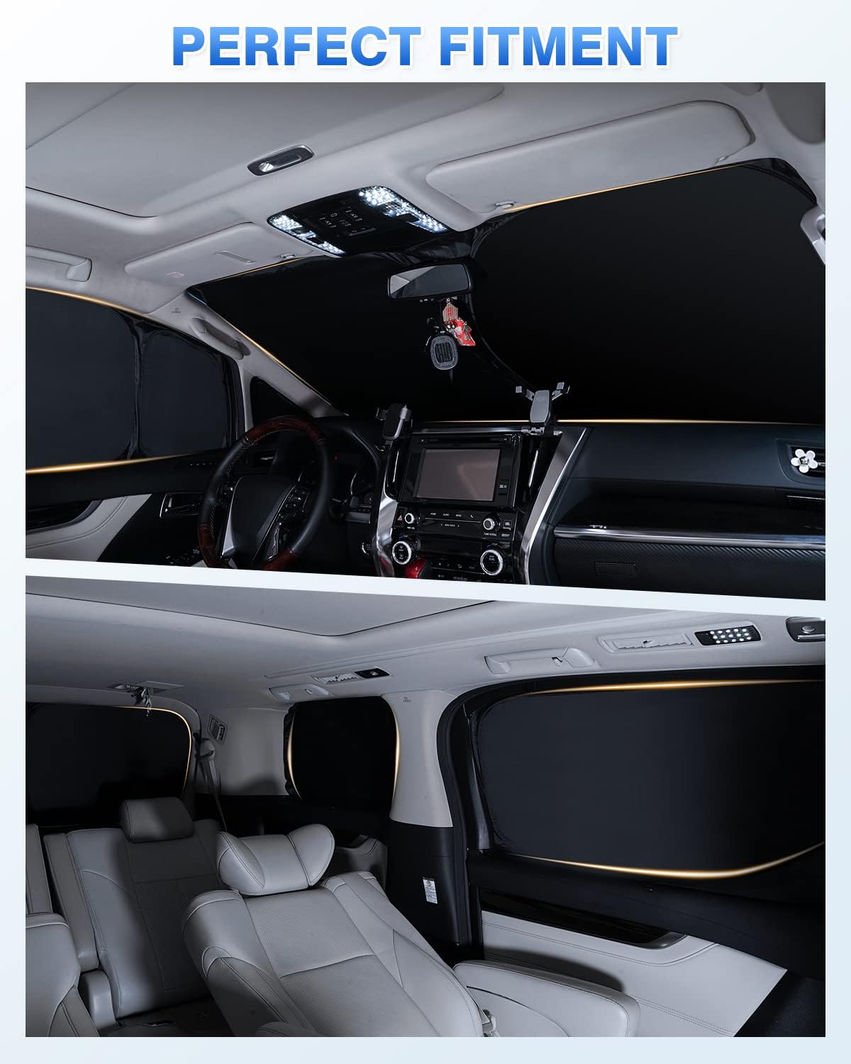 Sunshade for 2021-2025 2026 Acura MDX Accessories Windshield Sun Shade Side Rear Window Shade Cover Sun Visor Shield Privacy Protection Keep Vehicle Cool Black 8PCS