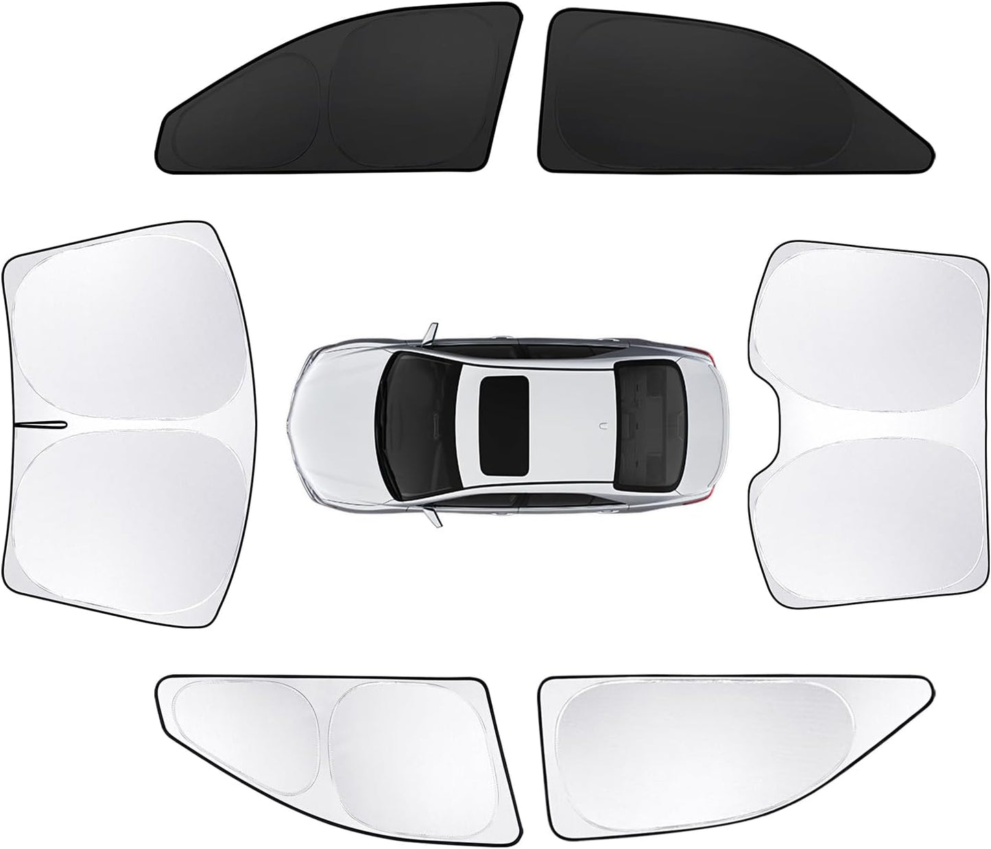 6pcs Car Window Shades for Toyota Camry 2007-2011 Accessories,Windshield Side Rear Full Sunshade,Sun Visor UV Blocking, Privacy Protection and Blackout for Camping Outdoor