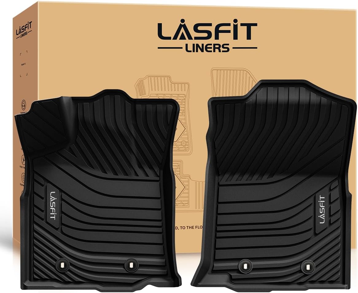 LASFIT Floor Mats for Toyota Tacoma 2016-2023 All Weather TPE Custom Floor Liner for Tacoma Car Mats Front 1 Row Mats, Black