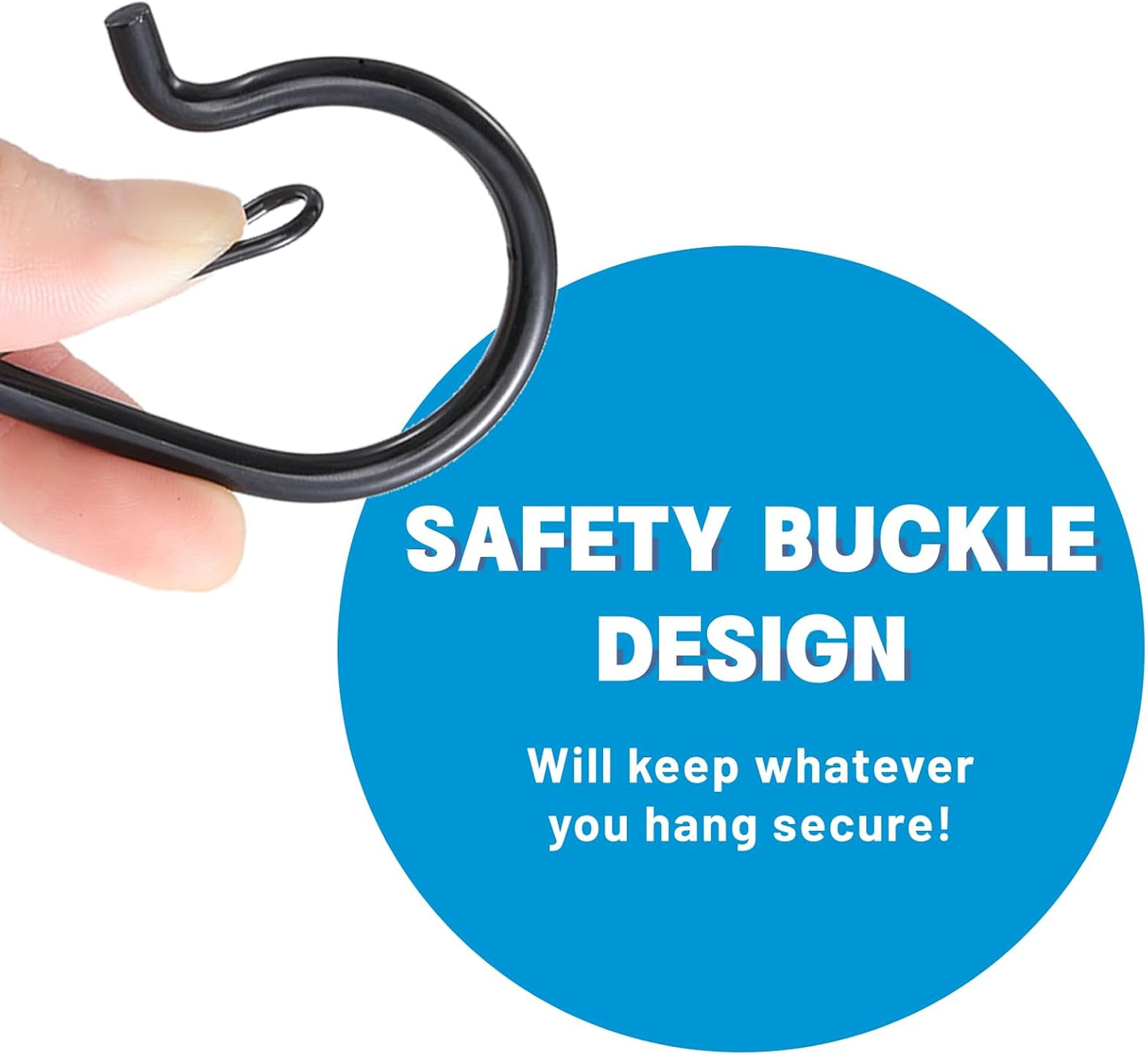 36 PCS Q-Hanger Hooks with Safety Buckle, Windproof Screw Hooks for Outdoor String Lights Hanging Christmas Lights, Plants, with 1 Wing Nut Driver