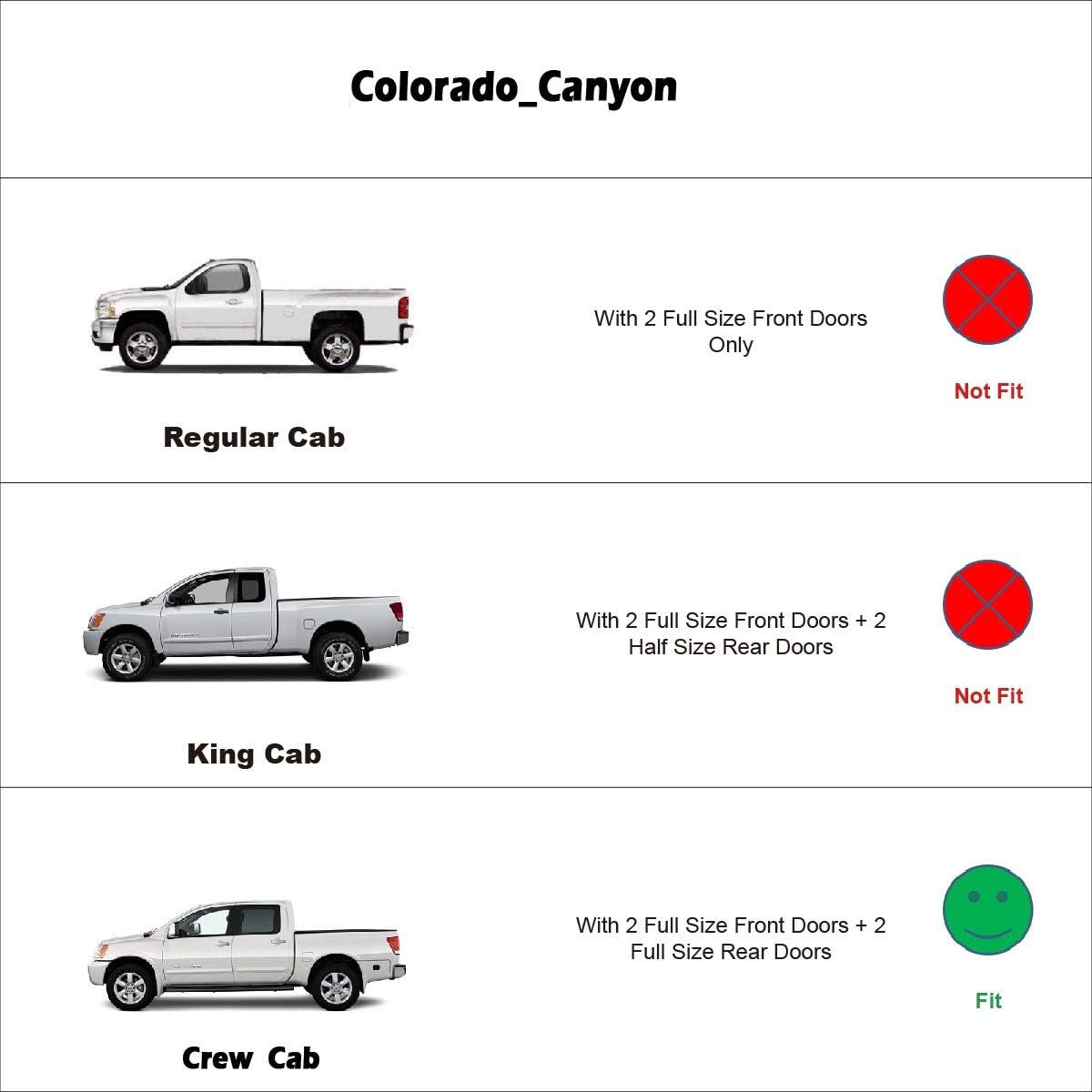 Side Window Wind Deflector, 4pcs Out-Channel Tape-On Nice Rain Guards Set, Window Visor fit for 2015-2022 Chevrolet Colorado Crew cab & 2015-2022 GMC Canyon Crew cab 94995