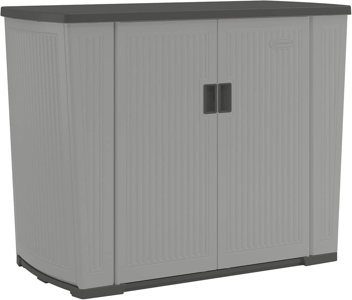 Suncast Outdoor Storage Shed for Patio and Garden, Backyard Oasis, 130 Gallon, Dove Gray