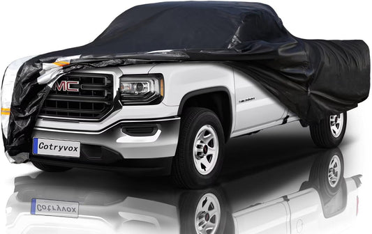 GMC Sierra Truck Cover Custom Fit 2002-2025 Double/Extended/Crew Cab SB (5.7'-6.6') with Door Zipper, 12 Layers Full Exterior Pickup Truck Cover Waterproof All Weather, Wind Dust Sun and UV Protecor.