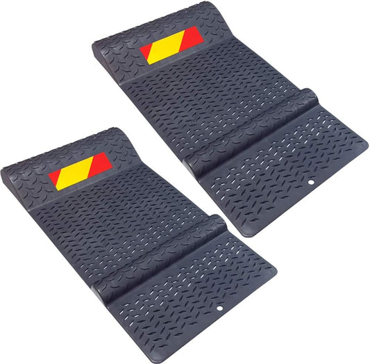 Electriduct Pair of Plastic Parking Mat Guides for Garage Vehicles, Antiskid Car Safety Park Aid - Gray