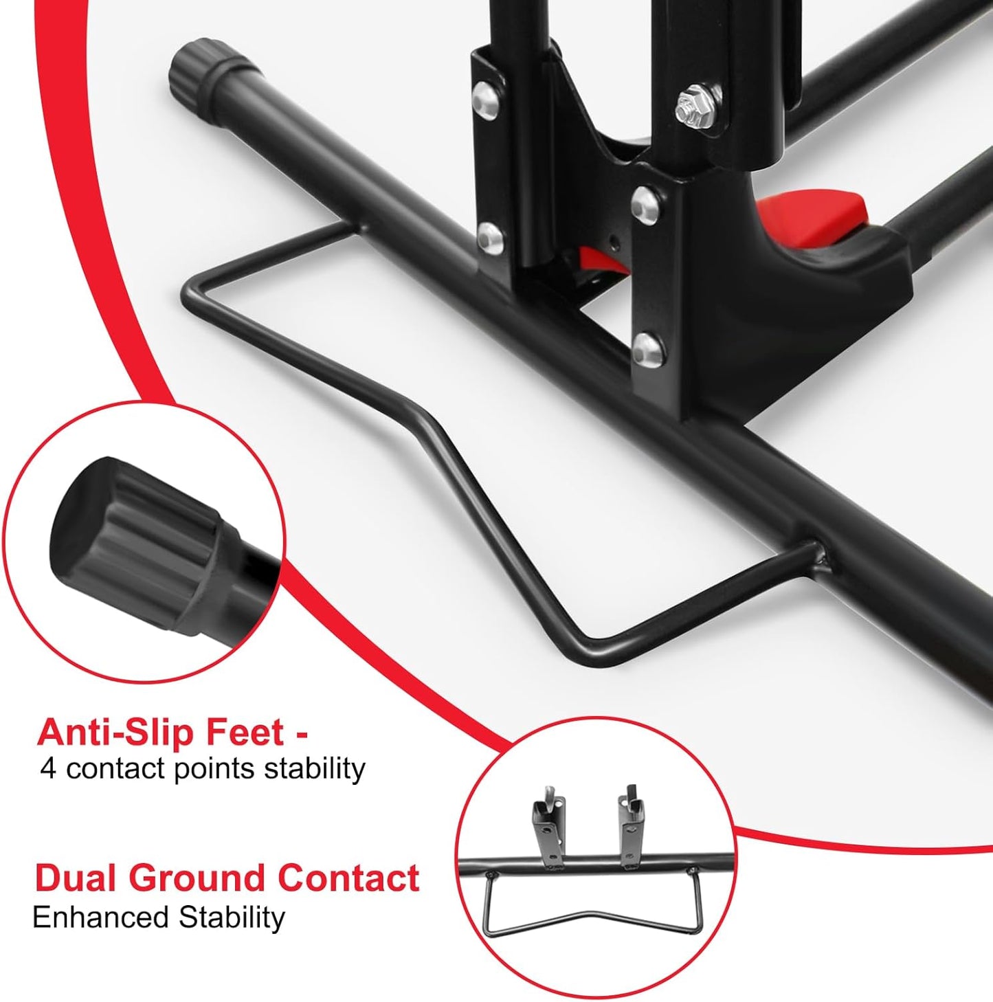 Vertical Bike Parking Stand- Space-Saving,Adjustable Freestanding Upright Bike Floor Stand for 20"-29" Mountain/Road/Kids Bikes, Heavy-Duty Bike Rack Garage Solution