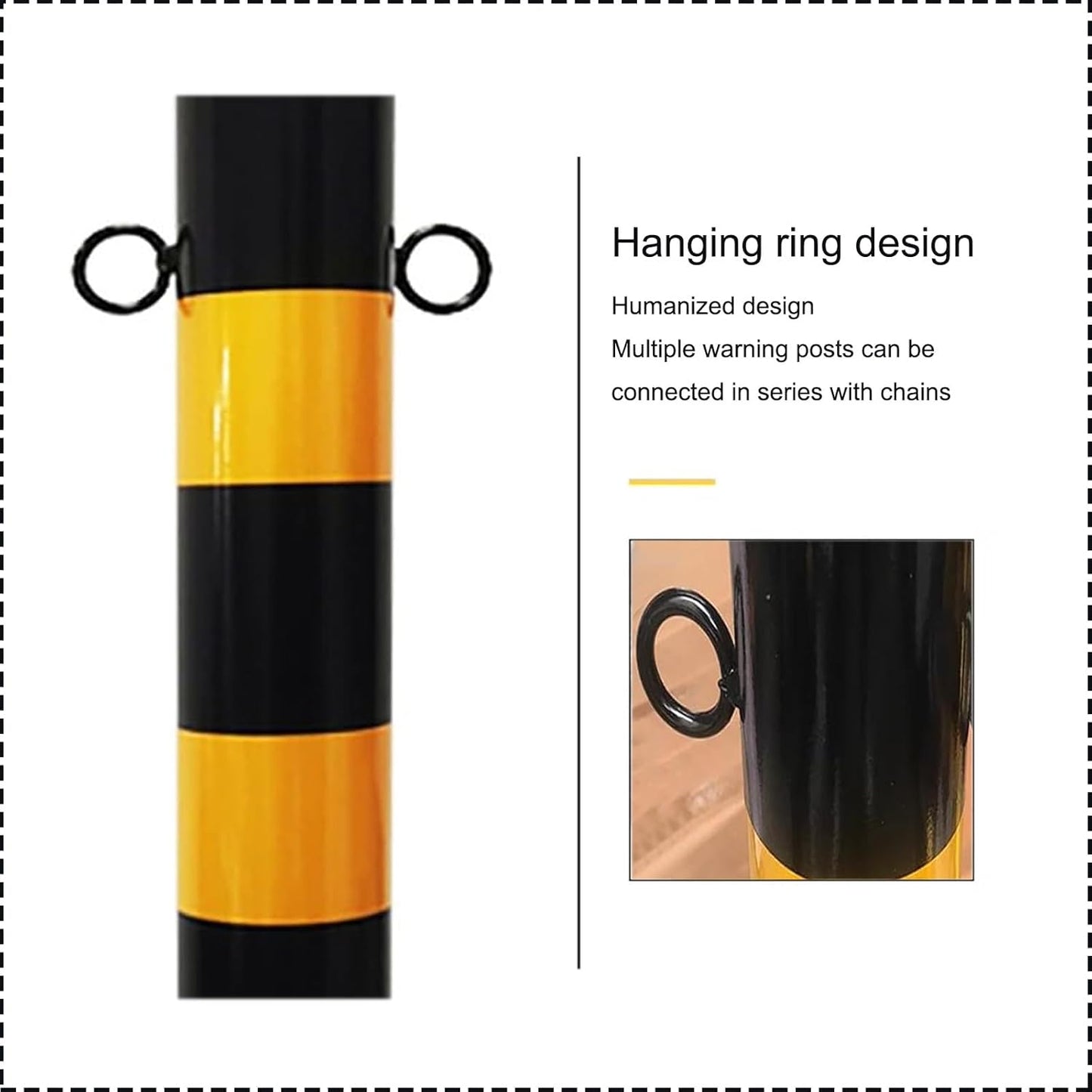 Safety Barrier Bollard for Driveways, Parking Bollard for Warehouse, Traffic Barricade Cones, Parking Stopper for Garage, for Construction Sites etc(Black (1PCS))