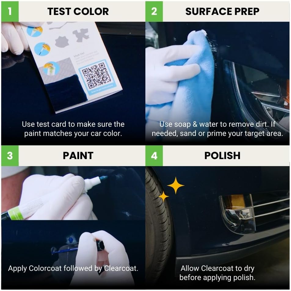 TouchUpDirect 4Q2 Beige Pearl Metallic Compatible with Toyota Exact Match Touch Up Paint Combo - Preferred Kit