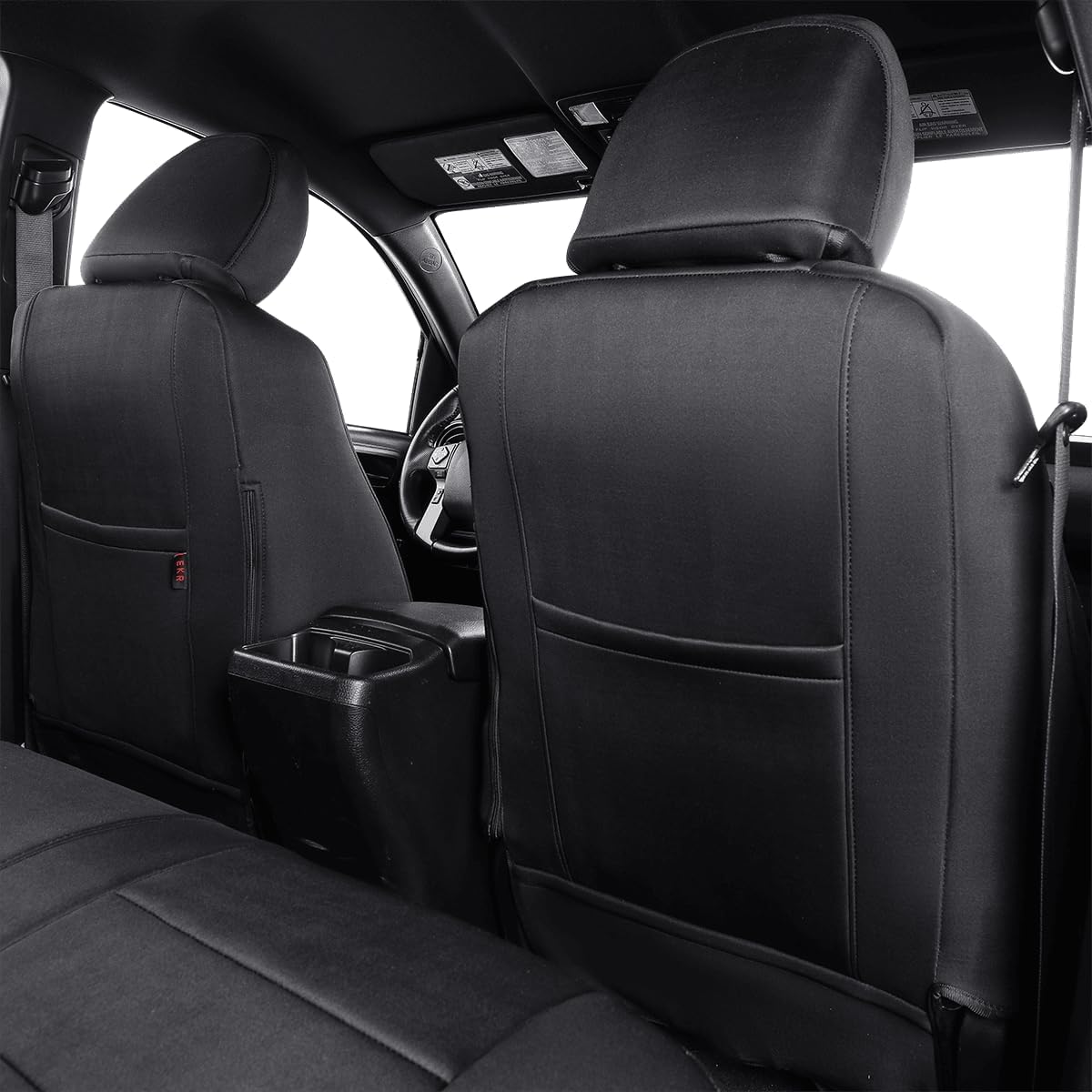 EKR Custom Fit Tacoma Car Seat Covers for Select Toyota Tacoma 2024 2025 Xtra Cab SR - Full Set, Neoprene (Black)