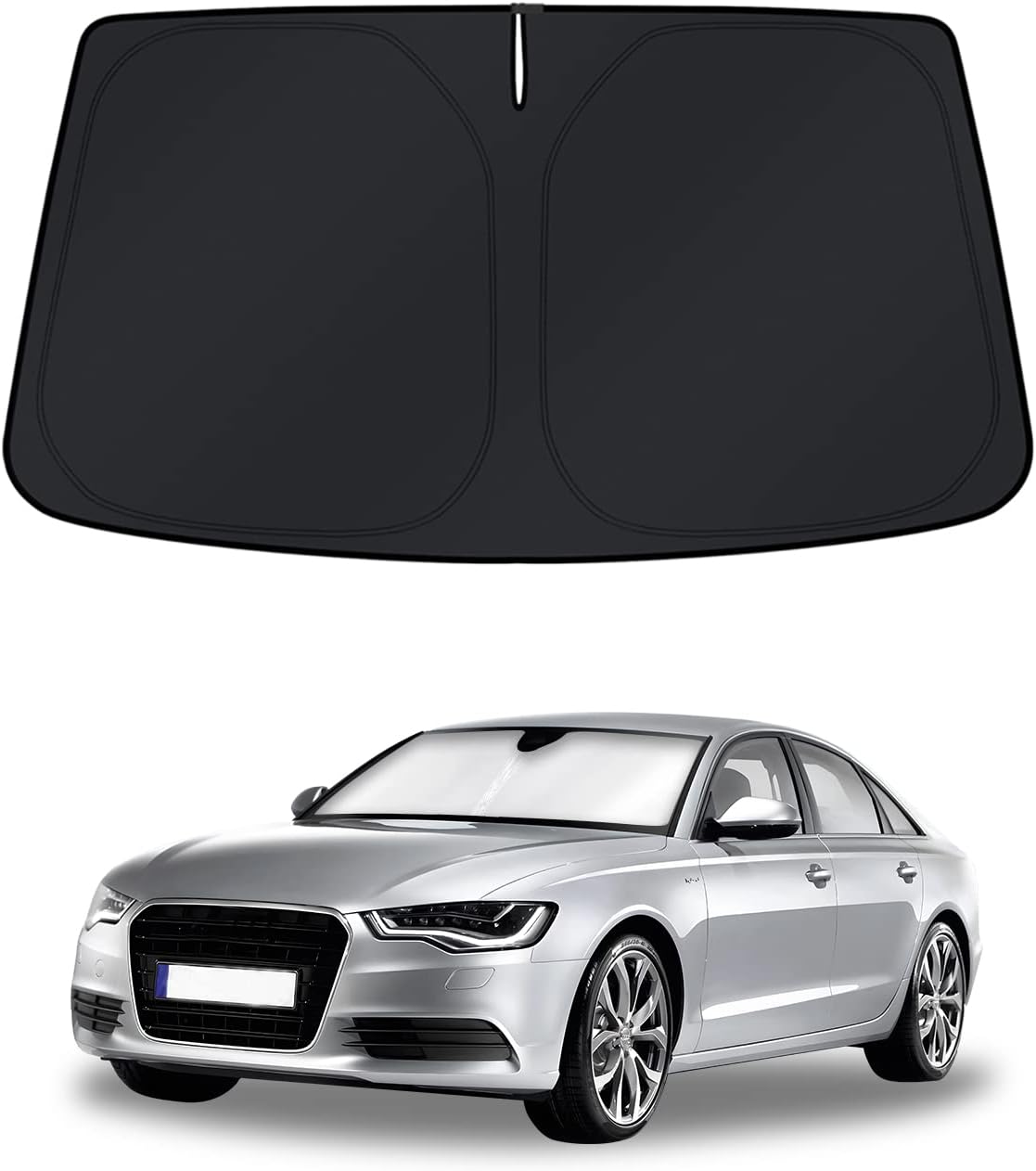 KUST Windshield Sun Shade for Audi A6 Accessories 2019-2024 2025 Window Shade Sun Visor Cover Foldable Blocks UV Rays Keep Your Car Cooler