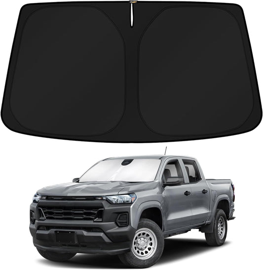 KUST Windshield Sun Shade for Chevrolet Colorado 2023-2025 2026 Custom Fit Sunshade Foldable Sun Visor Protector Blocks UV Rays Keep Car Cooler