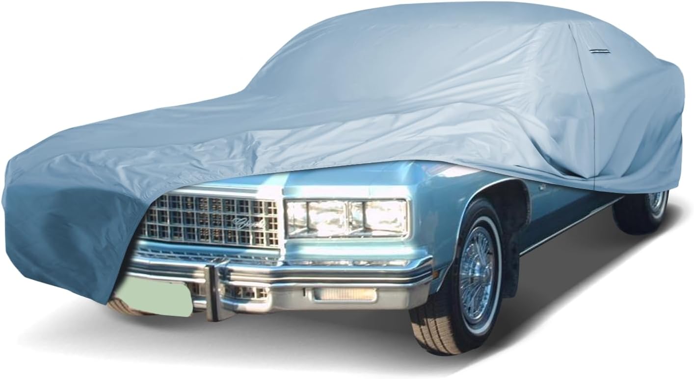 iCarCover Premium Car Cover for 1971-1976 Chevy Caprice 2-Door, 4-Door Heavy Duty Waterproof All-Weather Automobiles Custom Fit Indoor Outdoor UV Snow Protection Covers with Straps and Bag
