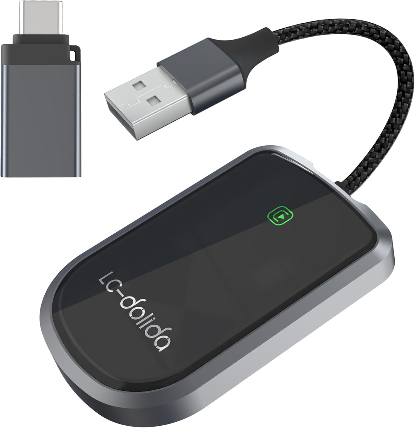 LC-dolida Wireless CarPlay Adapter for Apple -Convert Wired to Wireless Adapter Dongle Cars, Plug and Play for iOS 10+&Cars 2017