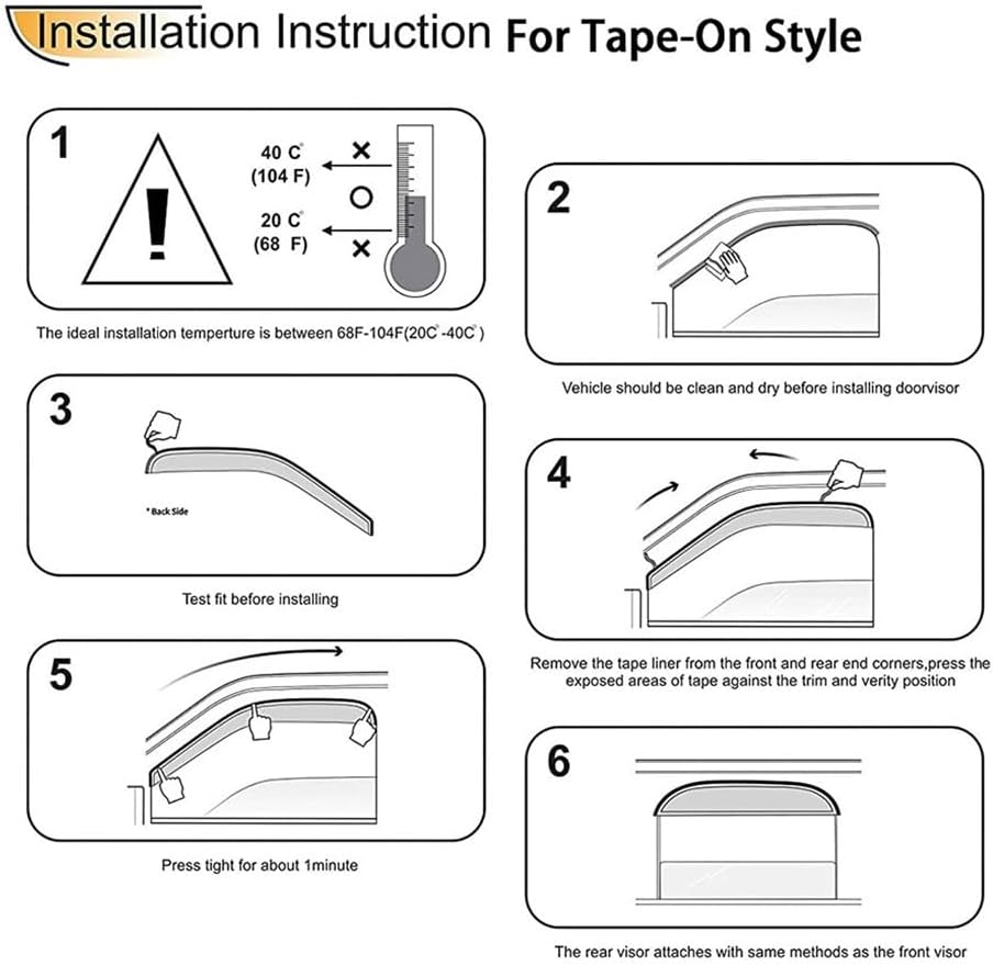 94512 Side Window Wind Deflector,4pcs Outside Mount Style Shade Sun Rain Guards Set,Dark Smoke Nice Window Visor fit for 2005-2012 Nissan Pathfinder