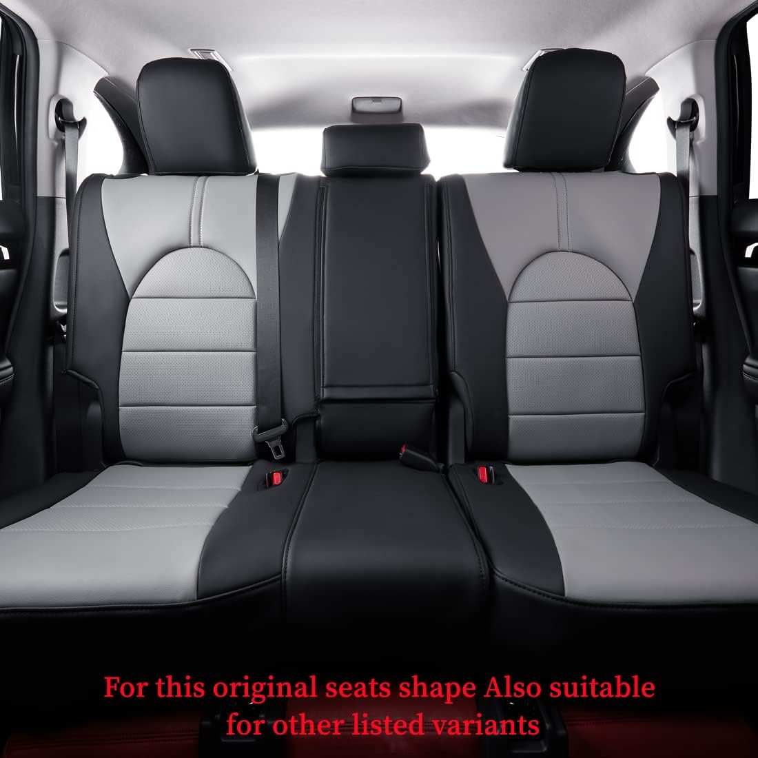 coverdream Camry Seat Covers Custom Fit for 2012-2017 Toyota Camry LE,XLE,Full Coverage Waterproof Leatherette Car Seat Protector (Full Set,Black/Gray)