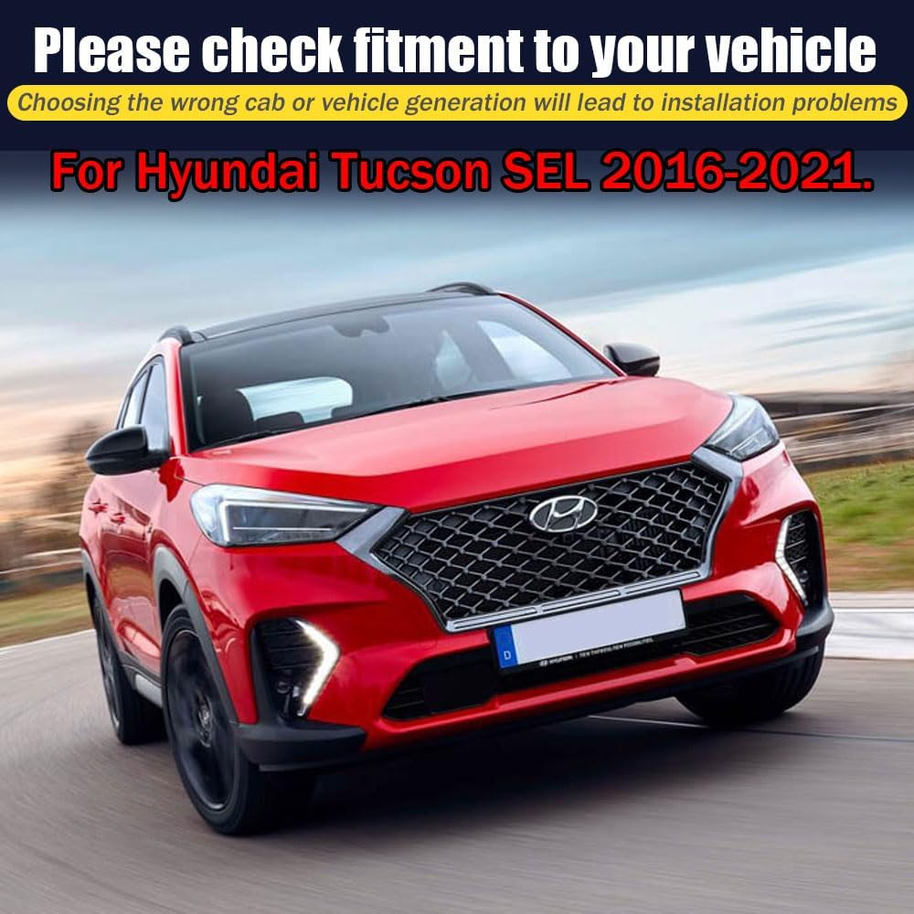 Rain Guards for Hyundai Tucson SEL 2016-2021, Tape-on Side Window Deflectors for Hyundai Tucson, Window Visors for Hyundai Cars,for Hyundai Car Accessories 4 Rain Guards ＆ 2 Car Coasters