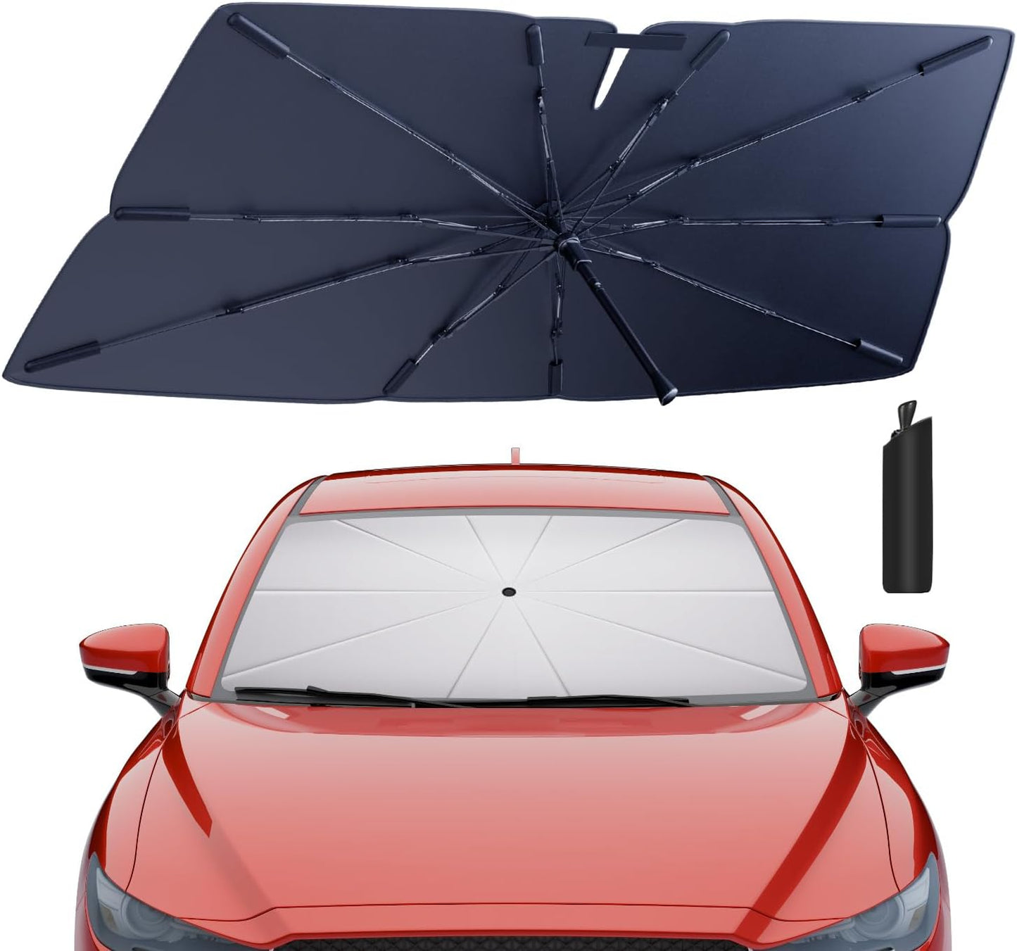 Windshield Sun Shade Umbrella: for Mazda CX-5-2017-2024 2025 - Front Custom Car Window Shades - Foldable CX5 Sunshades Block UV Keep Cool