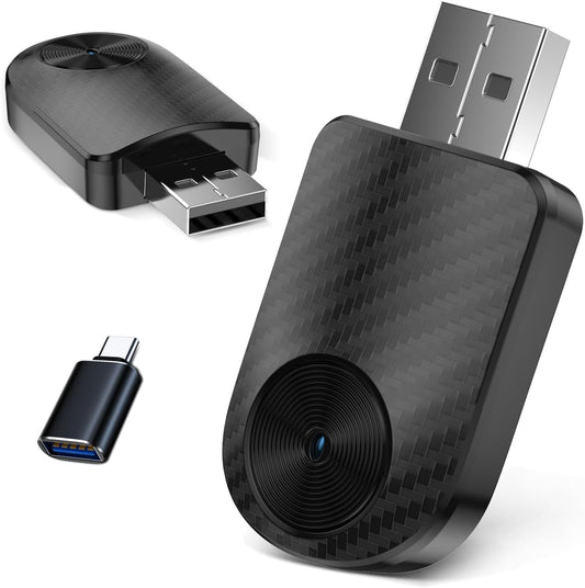 2-in-1 Apple CarPlay & Android Auto Wireless Adapter - 2025 Upgraded Mini Dongle with USB-C, Plug & Play Seamlessly Converts Factory Wired to Wireless, Fast Auto-Connect No Delay for Cars 2016+