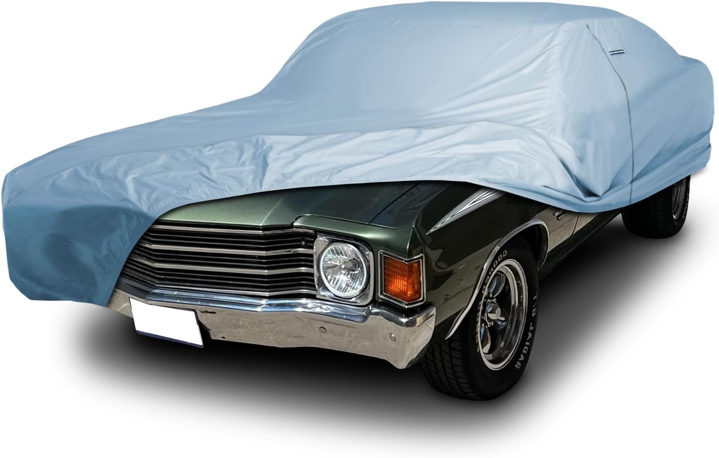 iCarCover Premium Car Cover for 1964-1972 Chevy Malibu Heavy Duty Waterproof All-Weather Automobiles Custom Fit Indoor Outdoor UV Snow Protection Covers with Straps and Bag