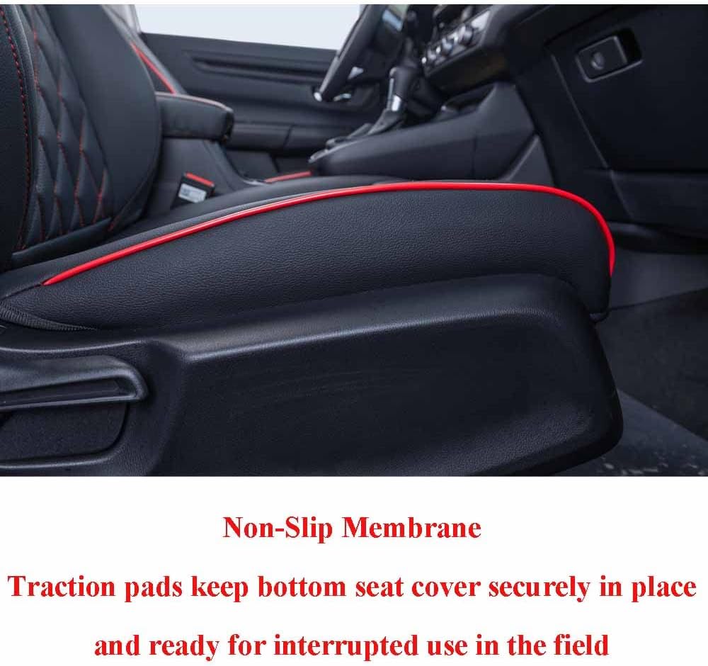 EKR Sportage Seat Covers Custom Fit for KIA Sportage EX,X-Line,SX,SX Prestige,X-pro,X-pro Prestige 2023 2024 2025 2026 Leather Car Seat Cover Full Set - Faux Leather (Black with Red Piping)