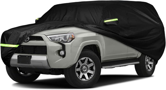 Waterproof Car Cover Compatible with 2002-2025 Toyota 4Runner, 210T Polyester with Cotton Liner Car Covers with Zipper Door Reflective Strips Lock for Snow Rain Sun Dust Protection
