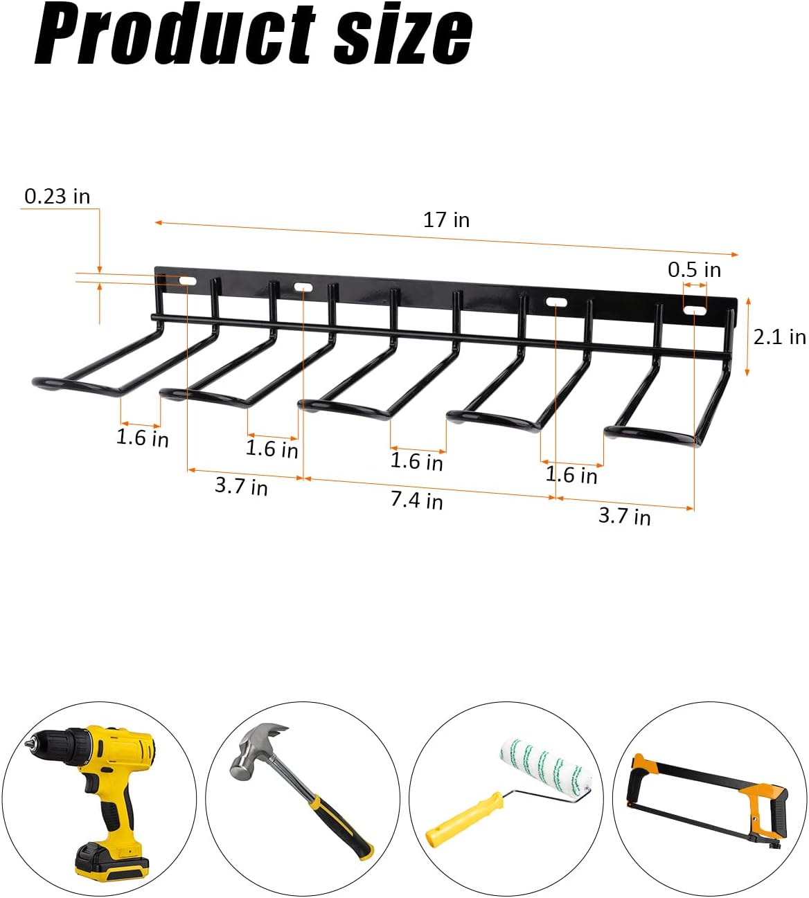 Power Tool Organizer - Wall Mount Style Heavy Duty Tool Shelf & Rack with Compact Design