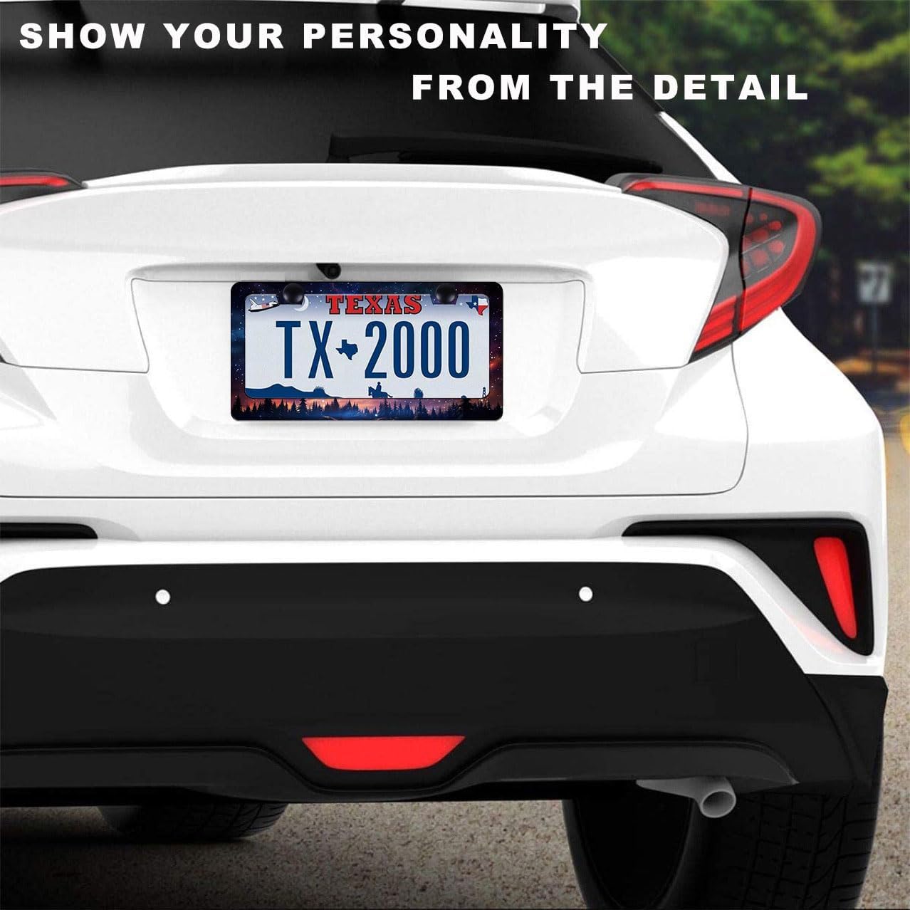 Galaxy License Plate Frame for Women Men 2 Pack-Heavy Duty Rustproof Aluminum Nature Theme Car Tag Holder Bracket(Starry Sky Galaxy)