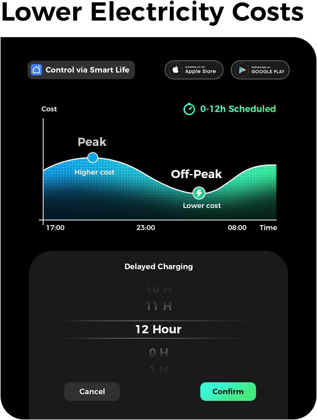 Level 2 EV Charger, 240V 48Amps, Electric Vehicle Charging Station with NEMA 14-60 Plug, ETL/FCC/CE Certified, WiFi Enabled, Adjust Current Schedule Charging RFID for All SAE J1772 EVs