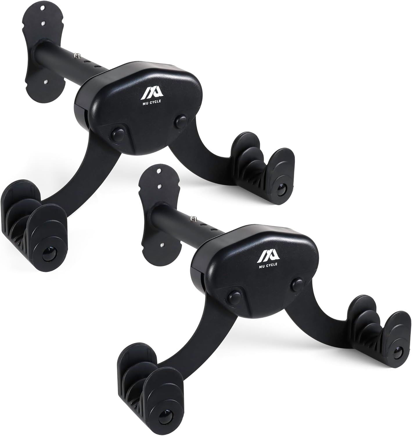 Buffalo Bike Wall Mount Rack – Adjustable Horizontal Indoor Hanger for Road, Mountain & Hybrid Bikes up to 48.5 lbs | Space-Saving Heavy-Duty Bicycle Storage for Garage & Home (2 Pack)