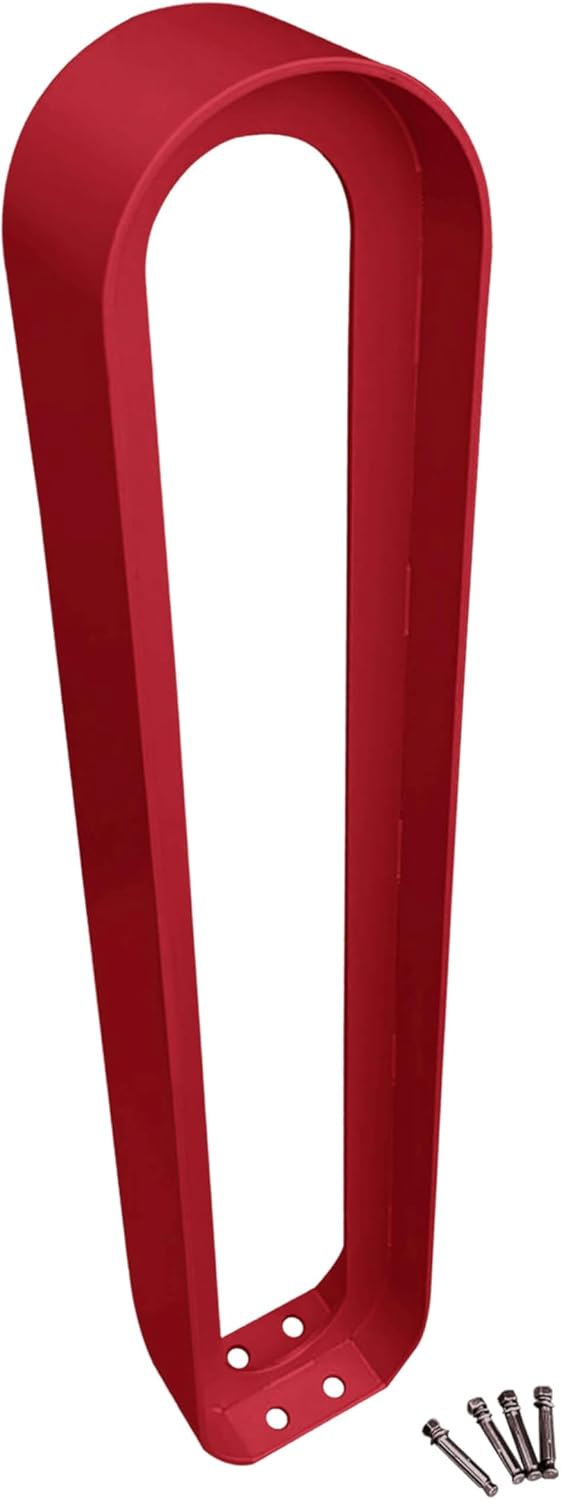 Sandbaggy Modern Commercial Bike Rack | 6.5” x 3” x 35” Oval Design | In-Ground | Anchor Bolts Included (Red, 3)