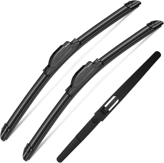 3 Wipers Set for Nissan Juke 2011 2012 2013 2014 2015 2016 2017, Windshield Wiper Blades Original Equipment Replacement Front and Rear- 22"/14"/12" (Pack of 3) J- HOOK