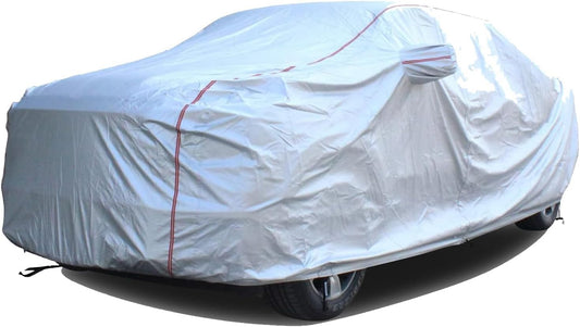 Tecoom Hard Shell Truck Car Cover Waterproof Windproof Zipper Design with Strap Buckle Antenna Patch for All Weather Outdoor Fit for Ford Ram Silverado Toyota Tundra GMC Sierra Truck Length Up to 252"