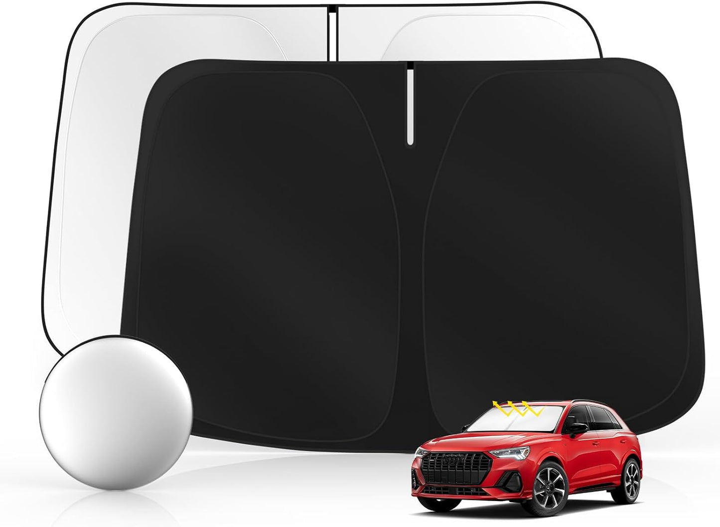 Windshield Sun Shade for Audi Q3 2019-2025 Foldable Sunshade Custom Fit Front Window Car Interior Accessories Protector Blocks UV Rays