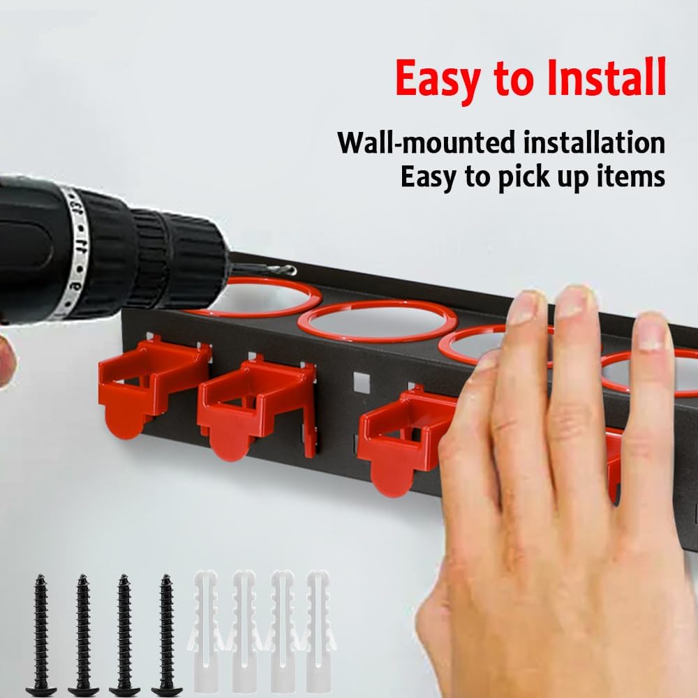 Wall Mounted Spray Bottle Holder, 2 Pack Spray Can Holder, Spray Bottle Storage Rack, Garage Bottle Organizer with Car Cleaning Brush Kit, Aerosol Can Organizer for Garage Car Beauty Accessory