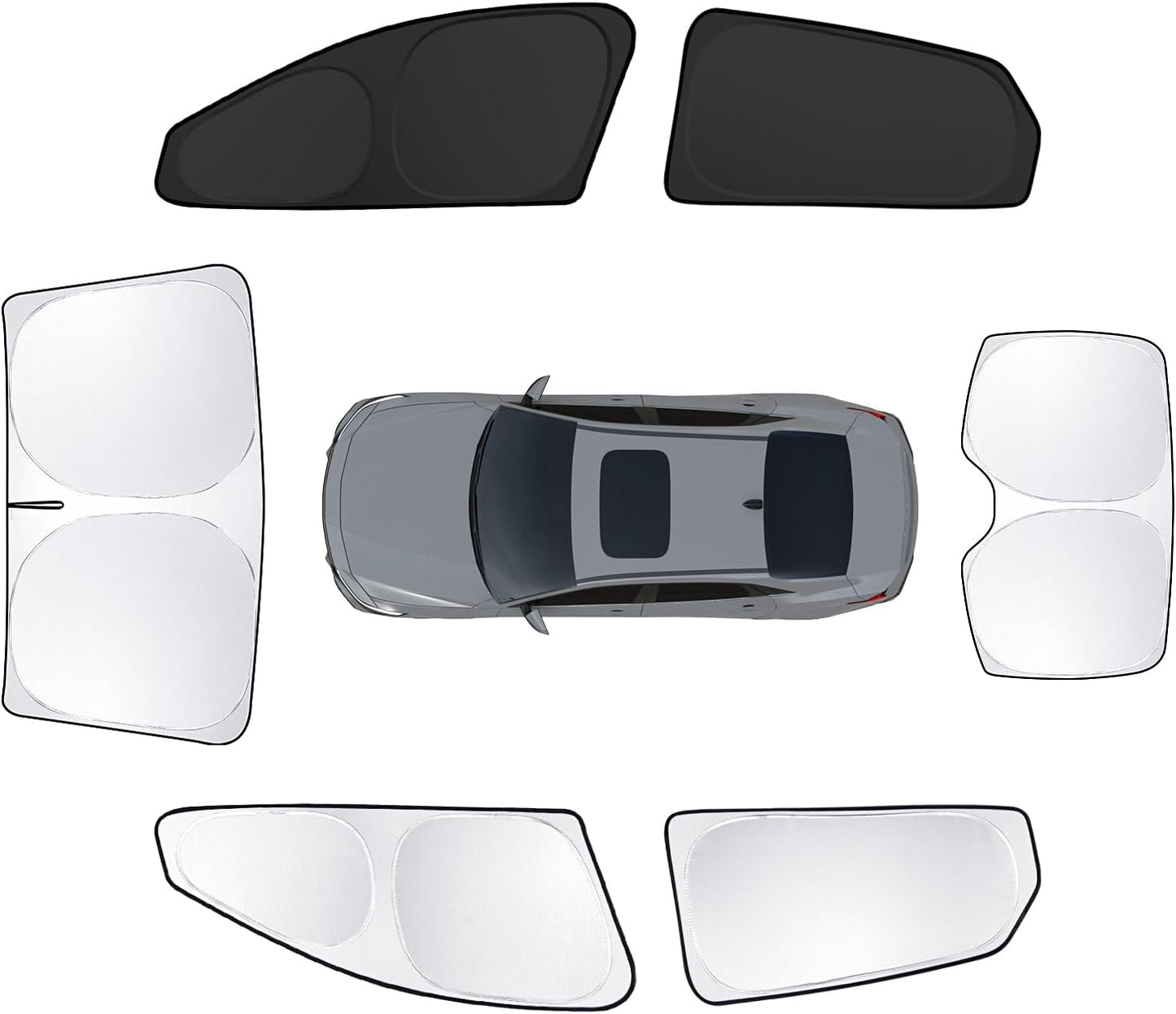 6pcs Car Window Shades for Hyundai Elantra2021-2024 2025 Accessories,Windshield Side Rear Full Sunshade,Sun Visor UV Blocking, Privacy Protection and Blackout for Camping Outdoor