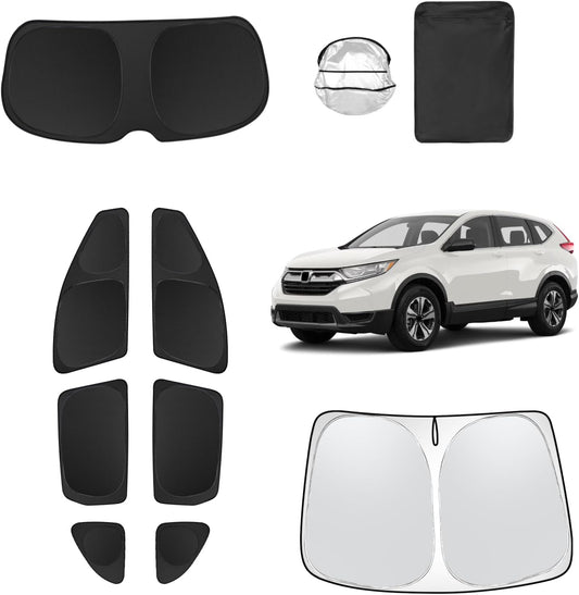 8pcs Car Window Shades for Honda CR-V CRV 2017-2022 Accessories,Windshield Side Rear Full Sunshade,Sun Visor UV Blocking, Privacy Protection and Blackout for Camping Outdoor