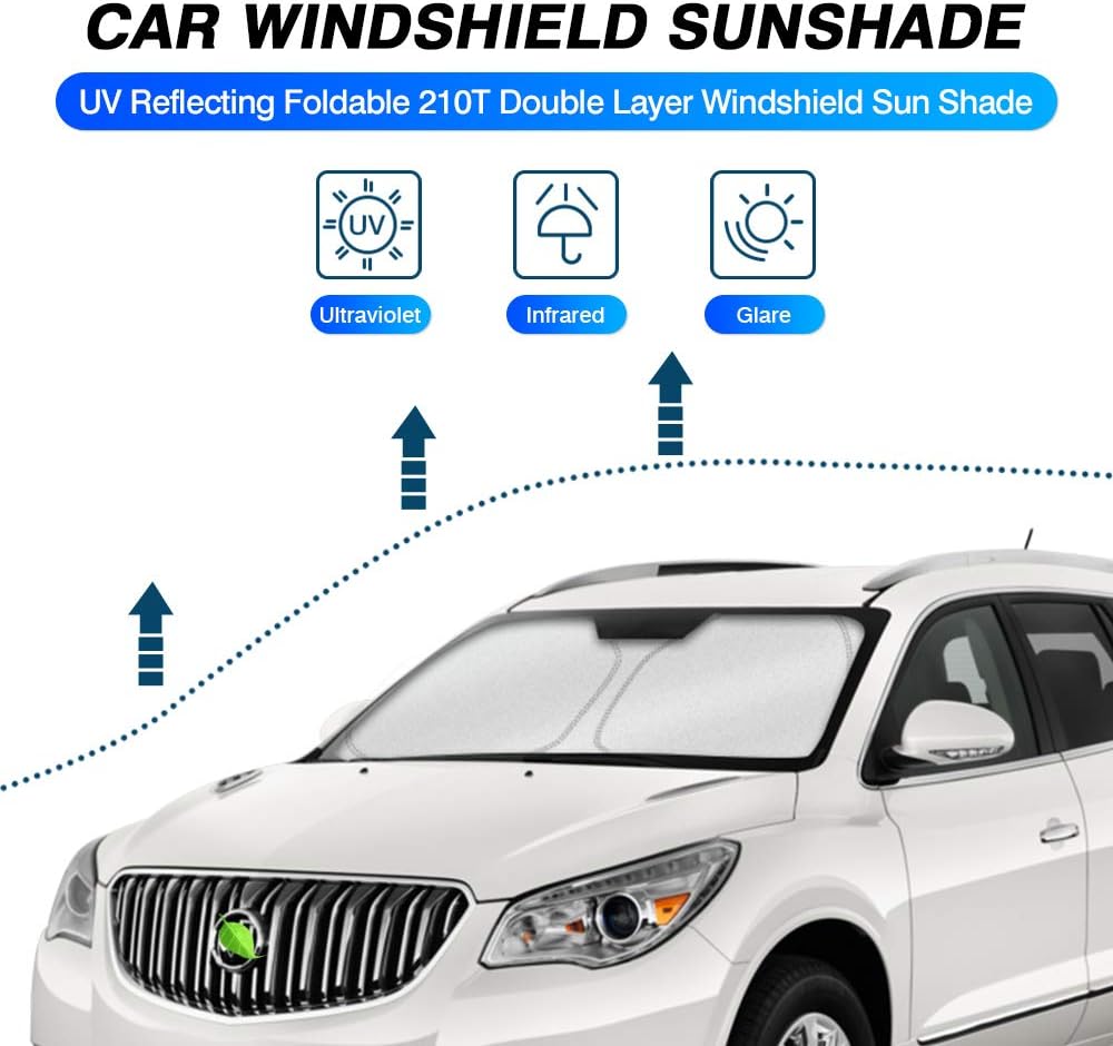 KUST Windshield Sun Shade for 2010-2017 Buick Enclave Accessories Custom Fit Sunshade Foldable Window Sun Visor Protector Blocks UV Rays Keep Your Car Cooler