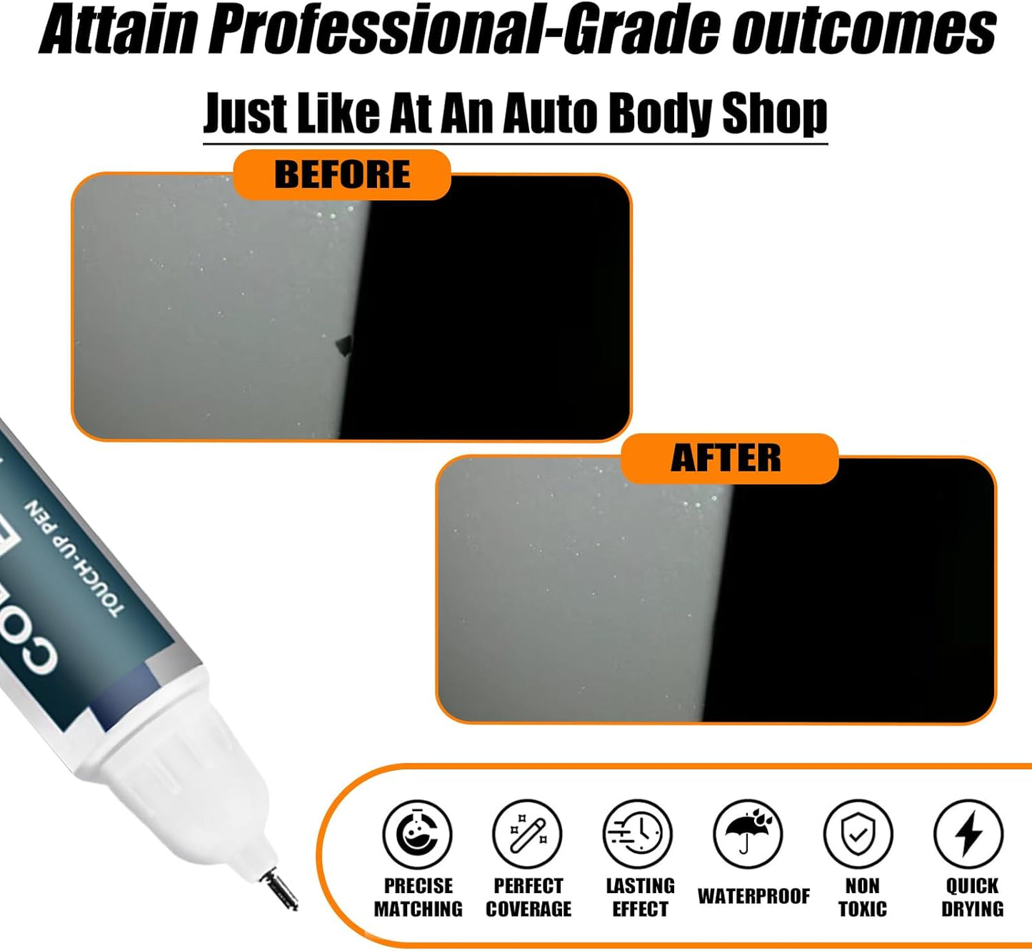 Mineral White Metallic(A96) Touch Up Paint for BMW, Car Paint Pen Scratch Repair Two-In-One Touch Up Paint, Premium Car Scratch Remover for Deep Scratches