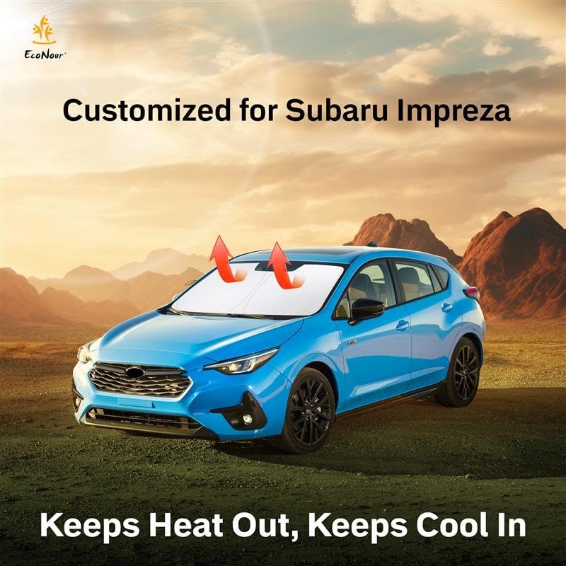 Subaru Impreza 2017-2024 2025 Car Windshield Sunshade - EcoNour 240T Polyester Material Cars Sun Visor Reflector - Blocks UV Rays - Foldable Sunshade Interior Protection-Subaru Impreza Accessories