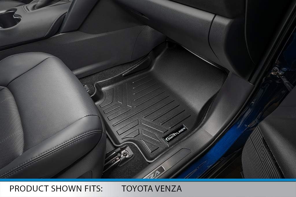 SMARTLINER Custom Fit All Weather 2 Row Floor Mats Liner Set Compatible with 2021-2024 Toyota Venza