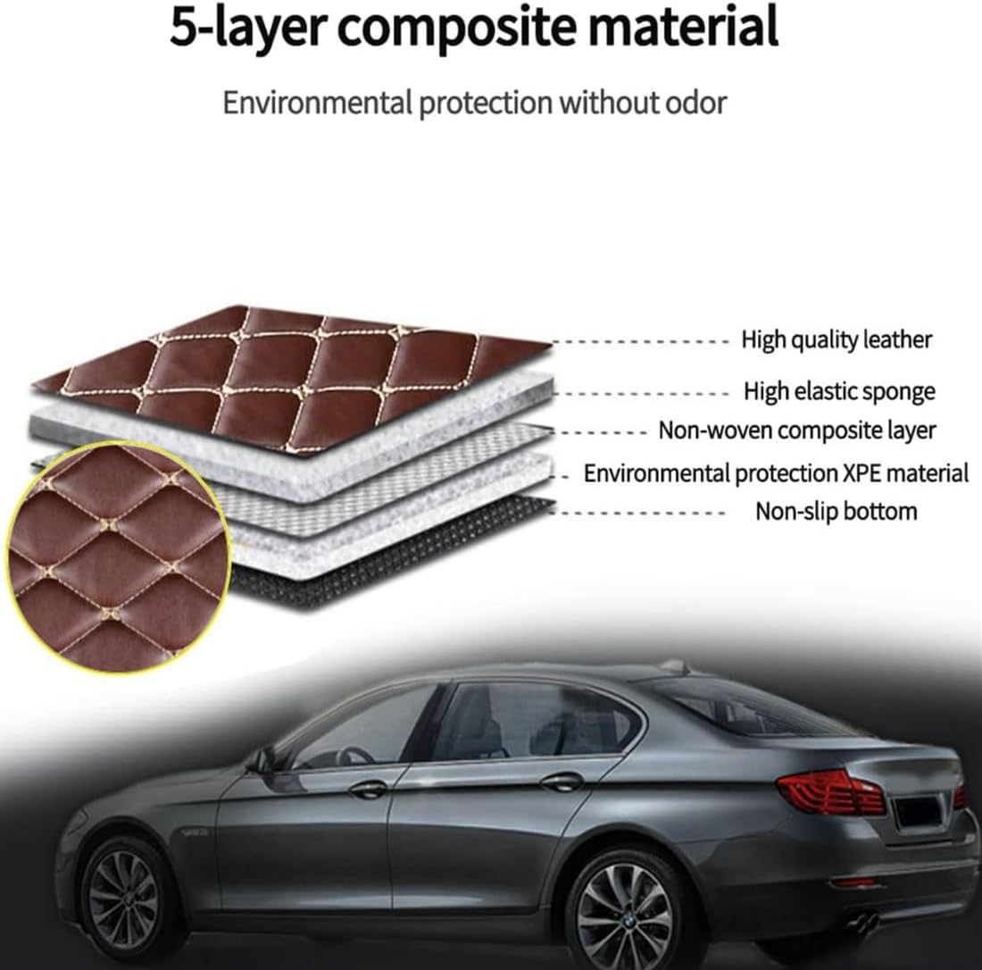 Custom Personalized Floor Mats for Cars，Luxury Full Coverage All Car Floor Mats，Anti-Slip Leather Car Mat Set ，Custom Floor Mats for 99% of Cars, Trucks & SUVs. (White)