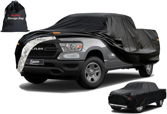 Kayme Truck Cover Custom Fit Dodge Ram 1500(1994-2001) Quad/Extended Cab Long Bed. Full Exterior Heavy Duty Outdoor Pickup Truck Car Cover Waterproof All Weather.Car Tarp for Wind Sun Dust Protection.